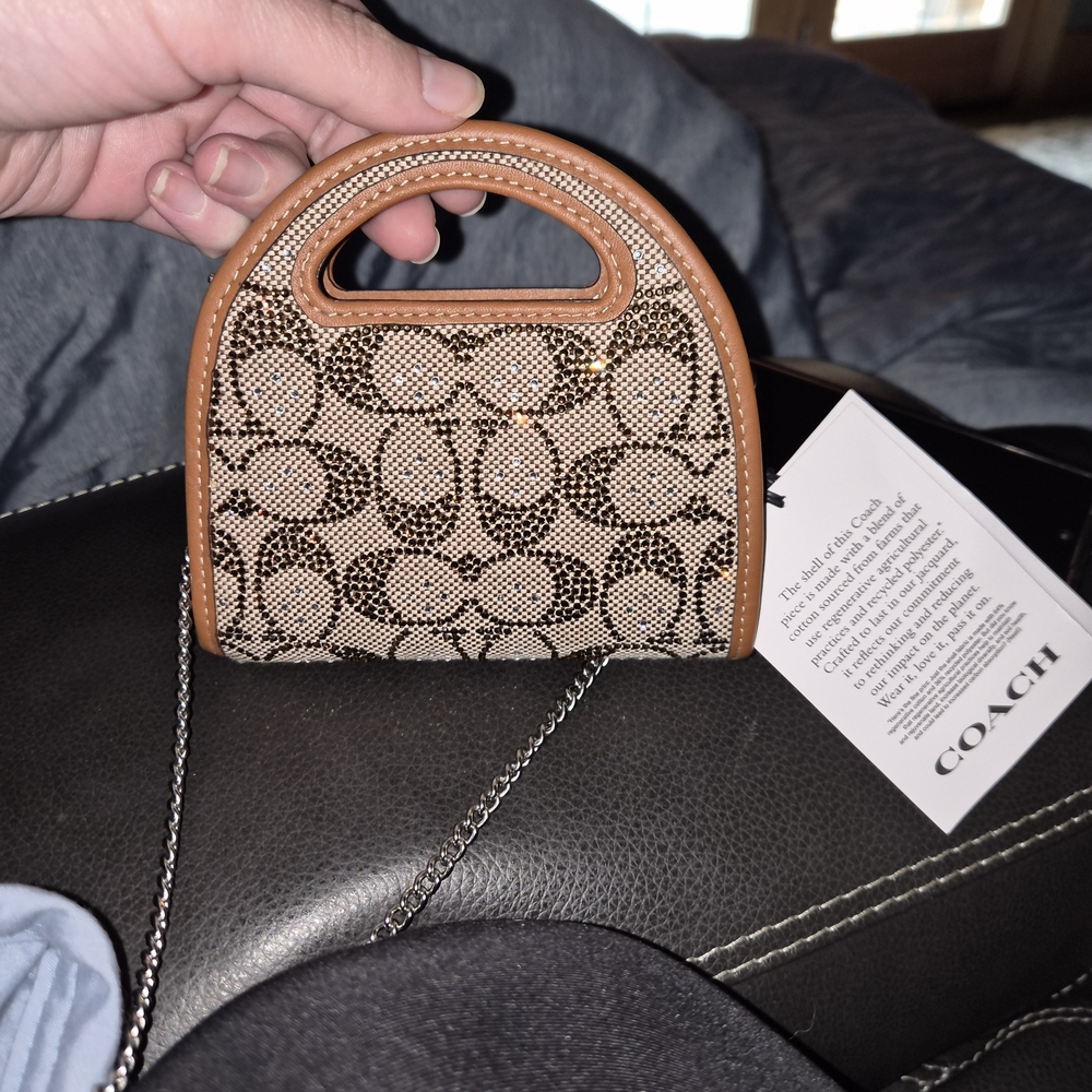 Coach Signature Brown and Tan Mini Bag